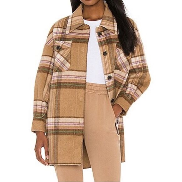 LNA Plaid Wool Shacket XS/S - Picture 1 of 10